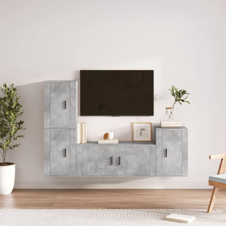 Tidyard 4-tlg.Hängeschrank Hängend Wohnwand,TV-Schrank Wandschrank Lowboard,TV-Bank Fernsehschrank,F
