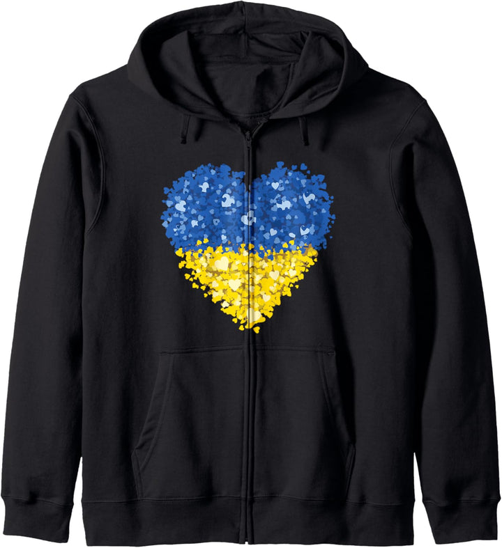 Ukraine Flagge Herz abstrakt Männer Frauen Kinder Ukrainisch Kapuzenjacke