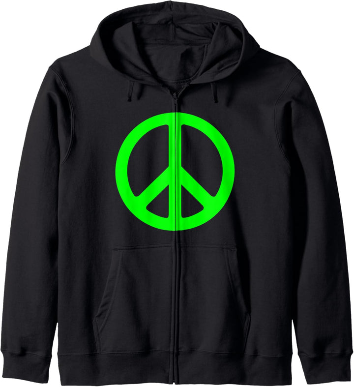 Hellgrünes Friedenszeichen. Kapuzenjacke
