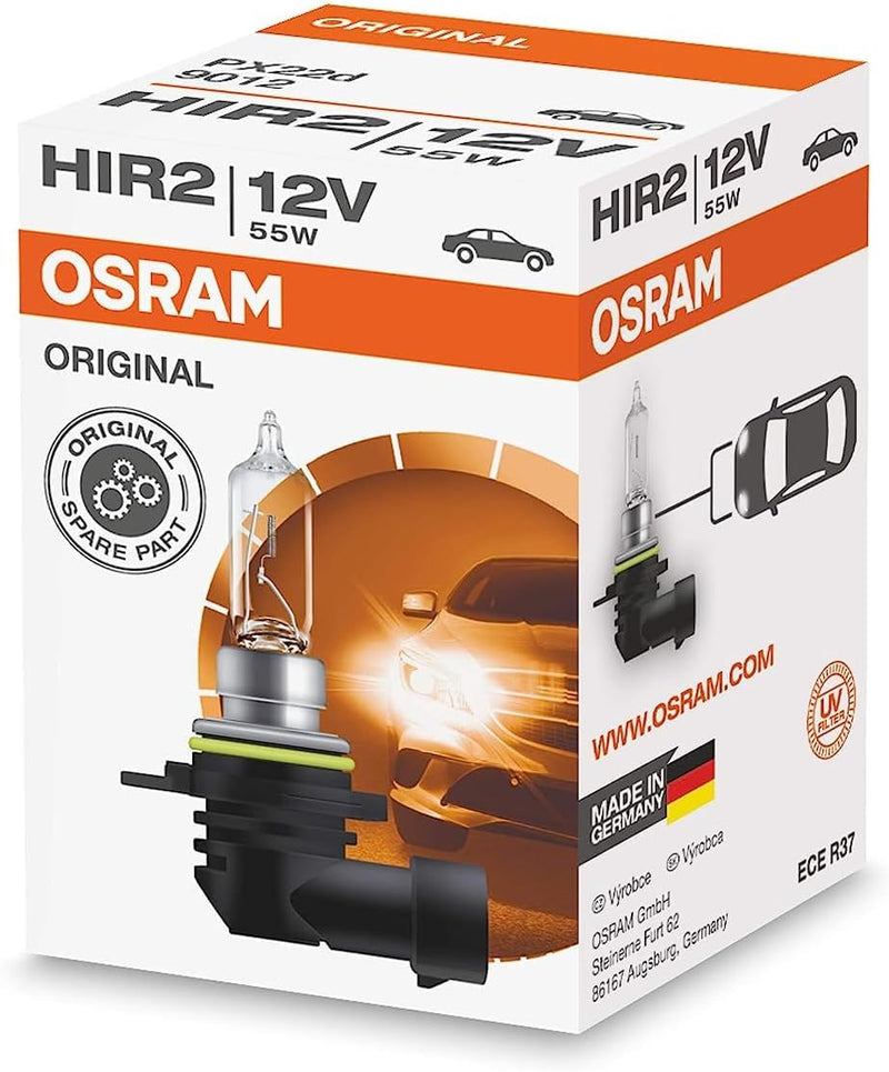 Osram, Halogen, ORIGINAL HIR2 Scheinwerferlampe, 9012, 12V, 1er Faltschachtel, Autos