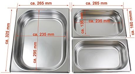 Beeketal 3er Chafing Dish Set 'BCD-3' Profi Gastro Speisewärmer Set aus Edelstahl - Lieferumfang: 3x