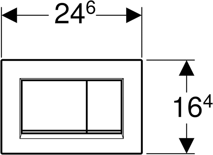Geberit Betätigungsplatte Sigma 30 (für 2-Mengen Spülungen, Betätigung von vorne, Platte +Tasten sch