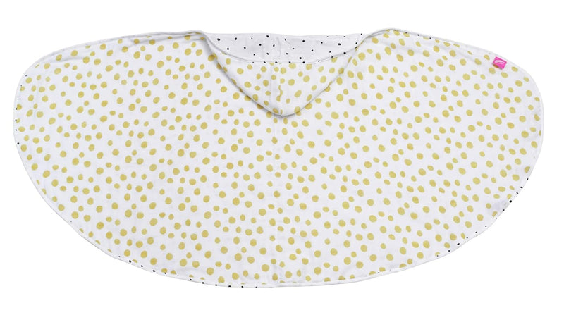 Babybadetuch Öko-Tex Standard 100 aus Baumwollmusselin Kapuzenhandtuch 65x130cm - Kleckse gelb, Klec