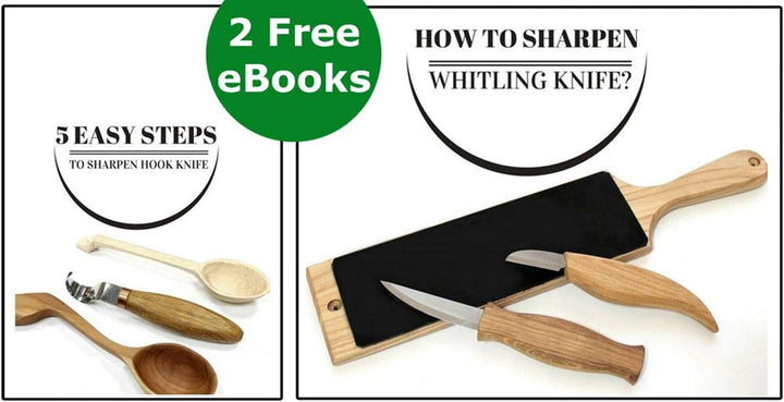 BeaverCraft Spoon Carving Hook Knife SK5s 5cm - Doppelseitiges Hakenmesser zum Holzschnityen Schnitz