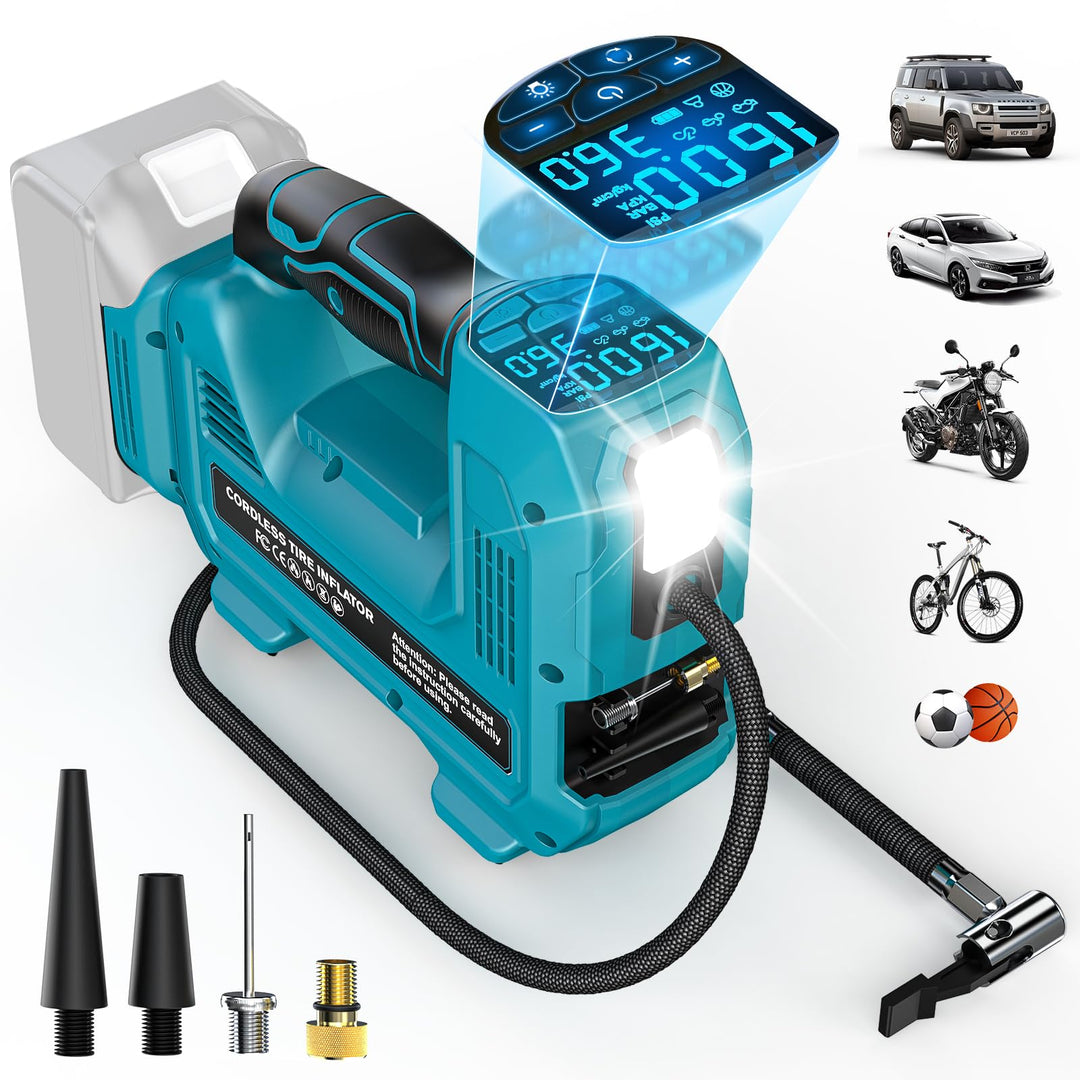 Ecarke Akku-Kompressor kompatibel mit Ma-kita 18V Akku, Max. 11 bar, Bürstenlosem Autokompressor mit