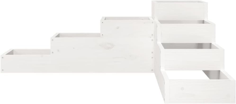 vidaXL Pflanzentreppe, L-Form Blumentreppe Blumenständer, Pflanzkübel mit 4 Stufen, Pflanzkasten Pfl