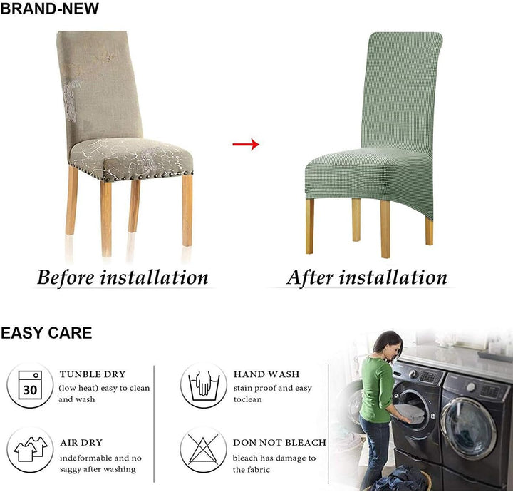 LANSHENG Stretch XL Stuhlhussen für Esszimmerstühle 2/4/6 Pcs Stuhl Schutzbezug, elastische Stuhl Pr