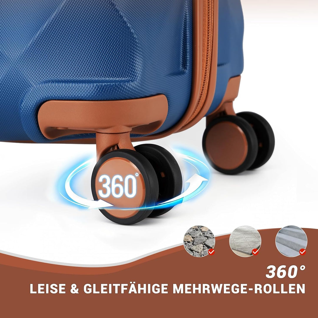 British Traveller Mittelgrosser Koffer 64x43x26.5 cm Leichter Reisekoffer aus ABS+PC mit TSA-Schloss