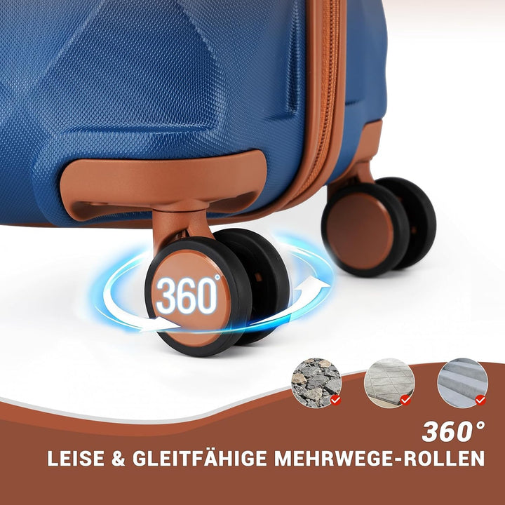 British Traveller Mittelgrosser Koffer 64x43x26.5 cm Leichter Reisekoffer aus ABS+PC mit TSA-Schloss