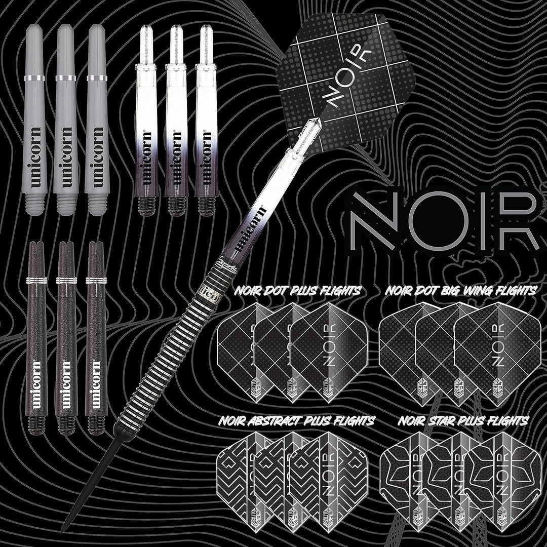 Unicorn Dartpfeilspitzen aus Stahl von Weltmeister Gary Anderson – Phase 3 Deluxe Noir, schwarz 21.0