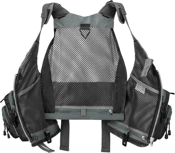 Gonex Angel Weste Herren verstellbare Arbeitsweste mit Mehreren Taschen für Angeln Fliegenfischen Ou