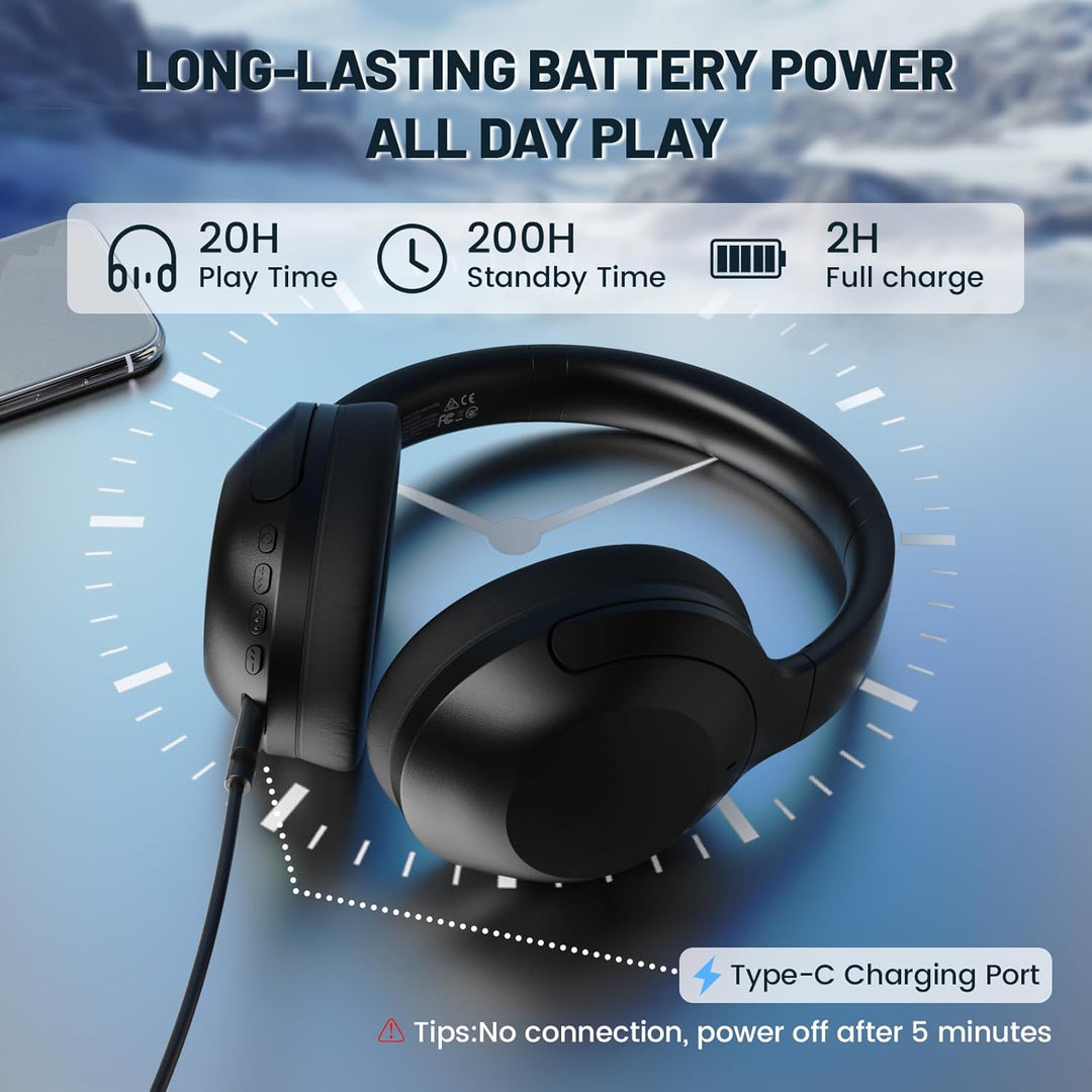ATTACK SHARK G300 ANC Kabellose Kopfhörer, Ultraleicht Faltbare Over-Ear Kopfhörer mit Kabel/Bluetoo