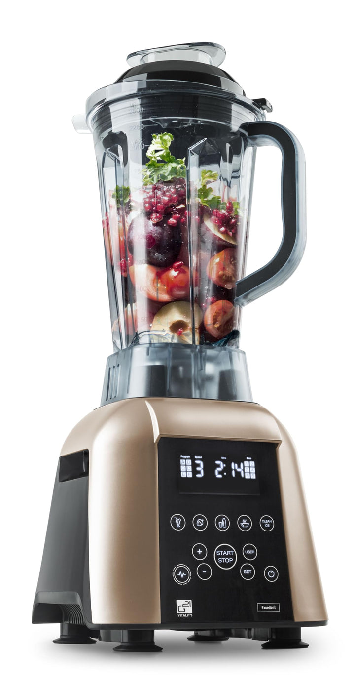 Blender G21 Excellent, Cappuccino, 1.700 W, 32.000 U/min, BPA-frei, Behälter von 2,5 l, 11 Programme