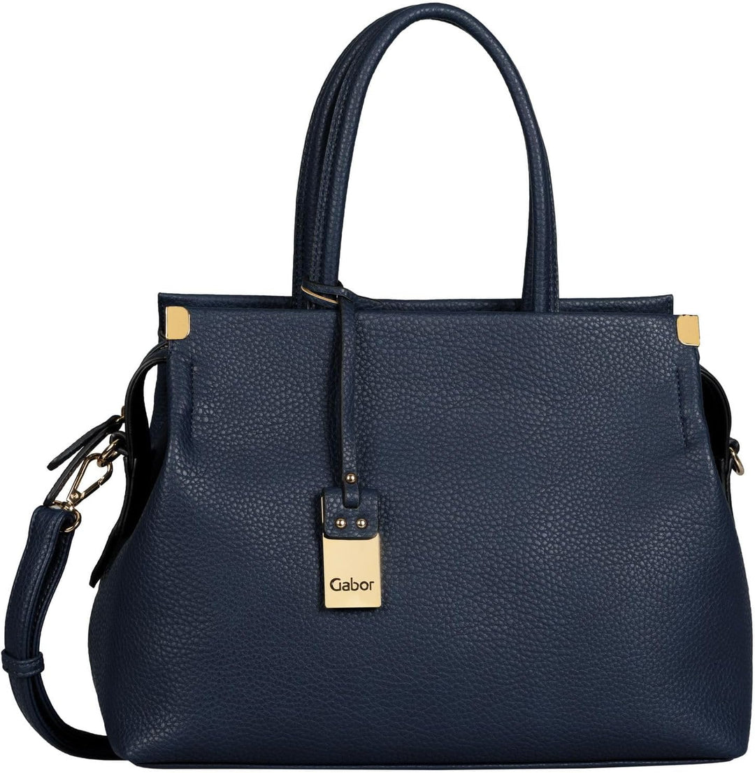 Gabor bags Gela Damen Shopper Umhängetasche Reissverschluss Beige 35 x 13,5 x 24 Dark Blue, 35 x 13,
