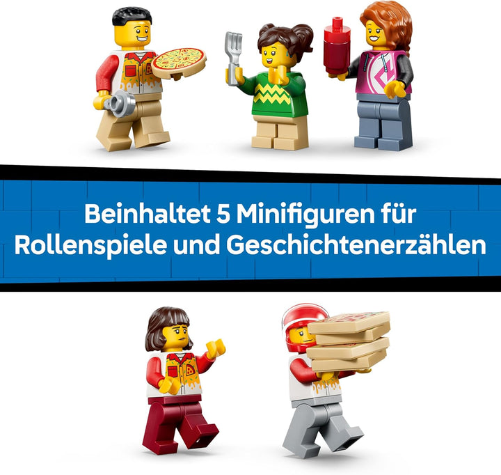 LEGO City Pizza-Liefererlebnis mit Fahrzeugen - inkl. Spielzeugauto, Roller, Drohne, Arcade-Automat