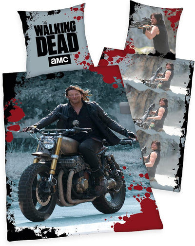 Klaus Herding GmbH The Walking Dead Bettwäsche mit Daryl Dixon 80x80 + 135x200cm, 100% Baumwolle mit