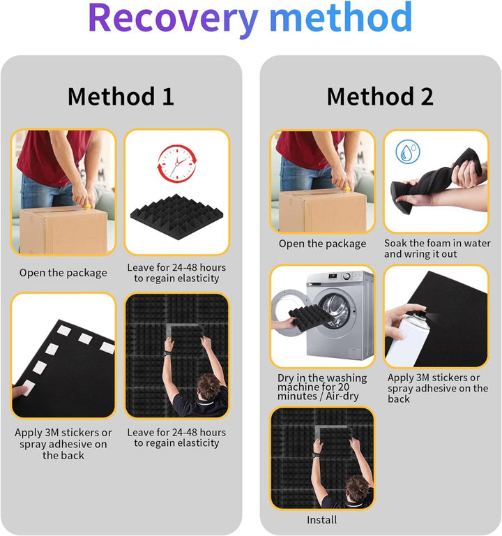 12 Stück Akustikschaumstoff Schalldämmun, Akustikschaumplatten mit hoher Dichte, Schallschutz für Wä