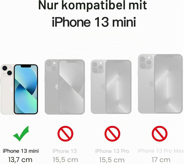 Handykette mit Band für Apple iPhone 13 Mini Hülle - Necklace Handyhülle - Transparente Case zum Umh