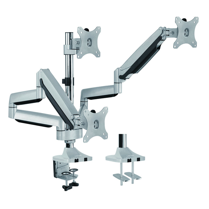 LogiLink BP0052 3-fach Monitor-Schreibtischständer 7 kg Belastung, 33,02-81,28 cm (13-32 Zoll) Silbe