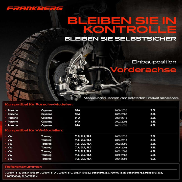 Frankberg 1x Querlenker Radaufhängung Vorne Unten Links Kompatibel mit C.a.y.e.n.n.e 955 2002-2010 T