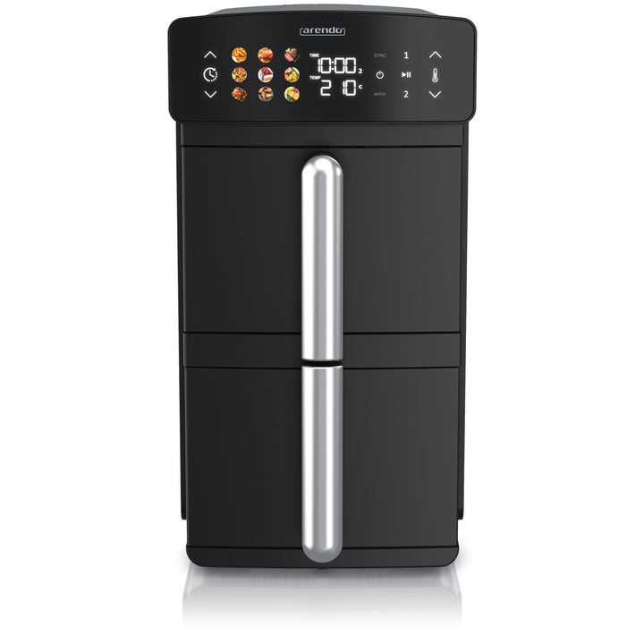 Arendo - Heissluftfritteuse Dual Zone Doppelkammer – XXL 11L Kapazität – 2 Kammern 2 Zonen – Airfrye