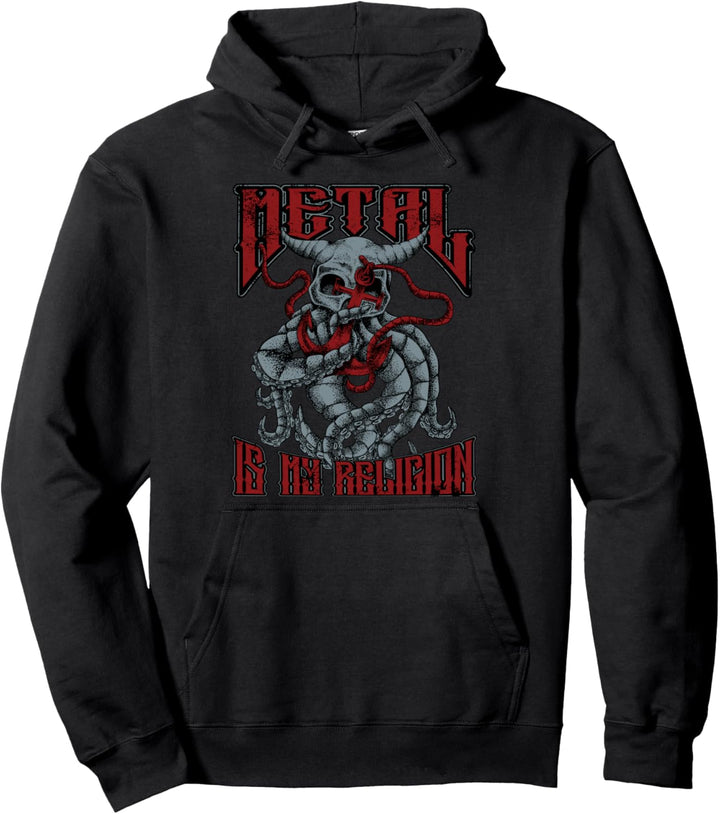 Metal Is My Religion I Retro Heavy Metal Pullover Hoodie