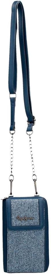 Pepe Jeans Maddie Umhängetasche Handyhalter Blau 11x17,5x2,5 cm Polyester mit Kunstlederdetails Blau