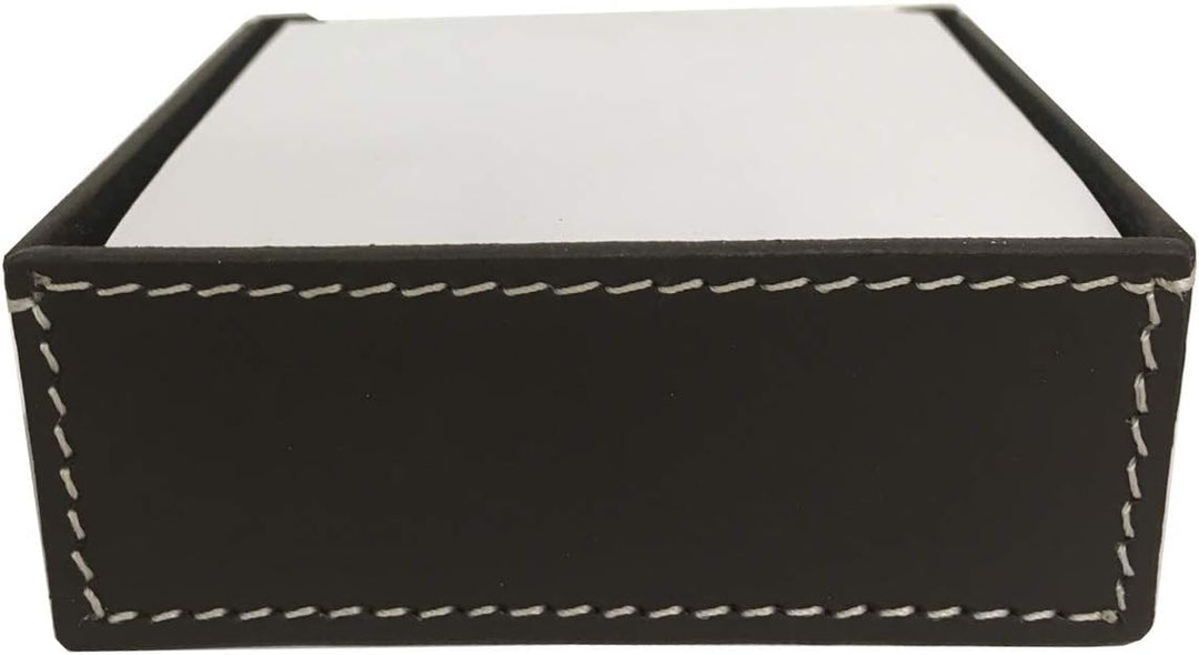 Zettelbox aus Leder chocolate braun 11x11 cm