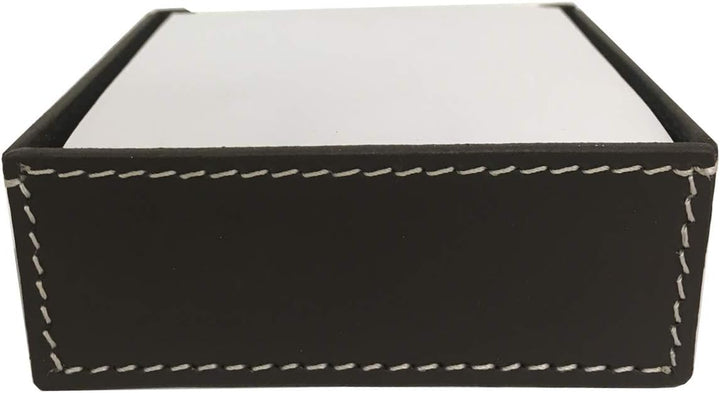 Zettelbox aus Leder chocolate braun 11x11 cm