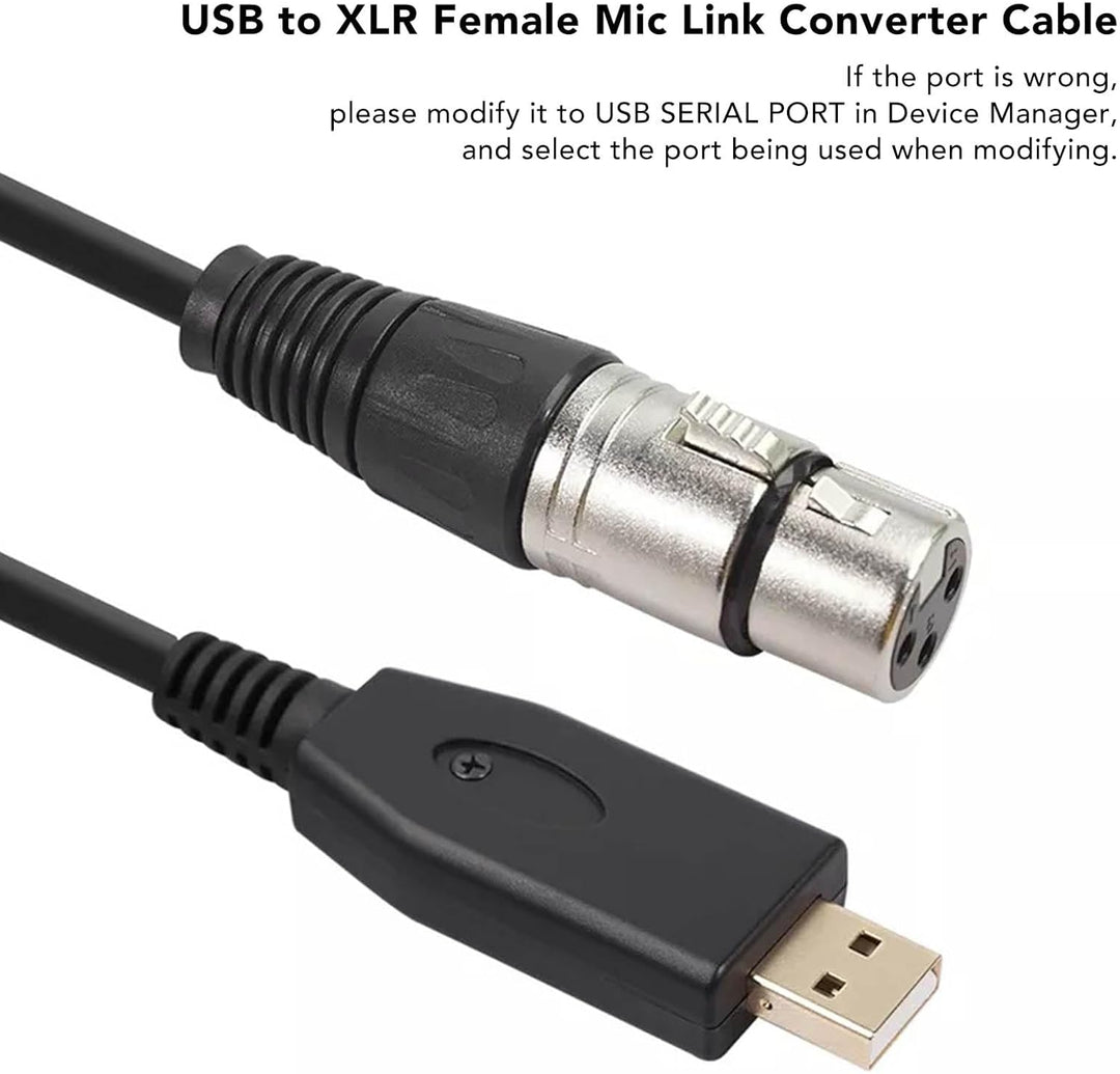 USB-zu-XLR-Mikrofon-Link-Konverterkabel, Langlebiges ABS-Material für Tonstudios
