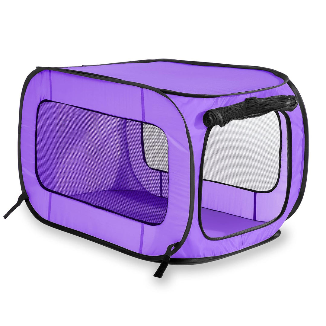Beatrice Home Fashions SOLPPK00PUR Pop Up Pet Kennel Portable Pet Kennel Cage, Purple violett, viole
