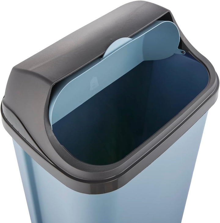 keeeper Abfallbehälter mit Rolldeckel, 50 l, 39 x 29,5 x 67,5 cm, Rasmus, Blau (Nordic Blue) Nordic