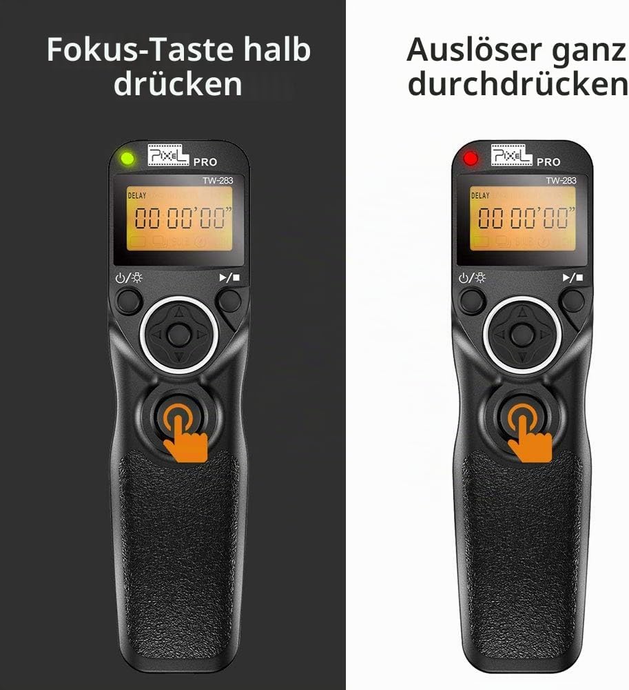 Fernauslöser Kompatibel für Nikon, PIXEL TW-283 DC2 Funk Fernauslöser Kabellos Drahtauslöser Timer F