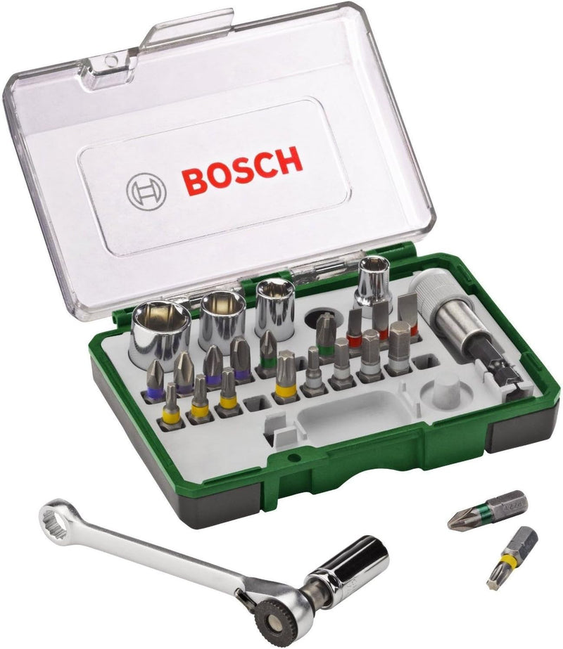 Bosch 46tlg. Schraubendreher-Set & 27tlg. Schrauberbit- und Ratschen-Set Schrauberbit- und Ratschen