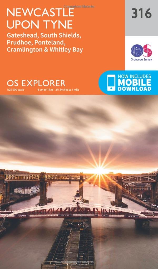 Newcastle Upon Tyne (OS Explorer Map, Band 316), Karte