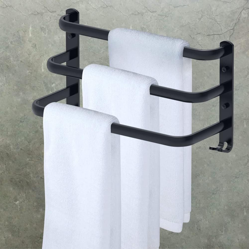 HONPHIER Handtuchhalter Bad 3 Tier Handtuchstange Badezimmer Aluminium Wand-handtuchhalter Handtuchh