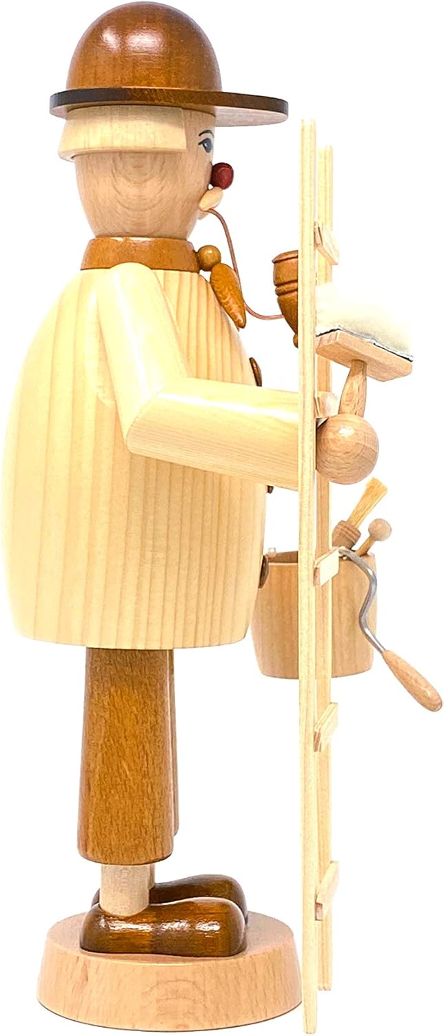 Drechslerei Friedbert Uhlig, Räuchermännchen Nr. 035, Maler, 25 cm hoch, aus regionalem Holz gedrech