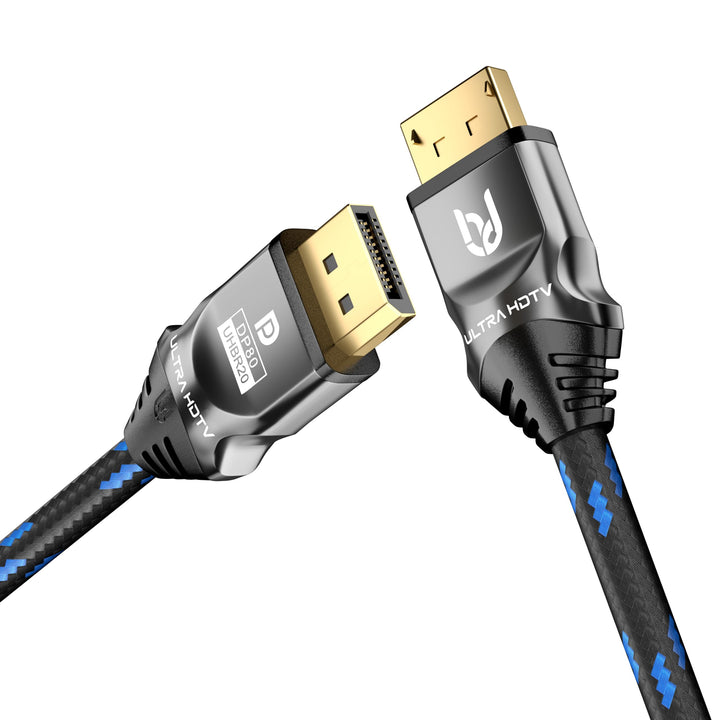 Ultra HDTV Neuestes DisplayPort 2.1 Kabel 3m - 8K@60Hz, 4K@60/120/144Hz, 5K@60Hz, 2K@165/240Hz - Kom