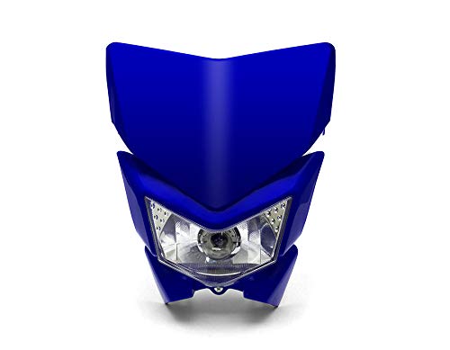 Alchemy Parts Motorrad Scheinwerfer - Streetfighter & Supermoto - Blau - 12V 35W