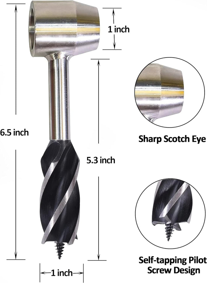 Survival Tool für Bushcraft-Siedler, manueller Bohrerschlüssel, Scotch Eye-Schneckenbohrer und Handl