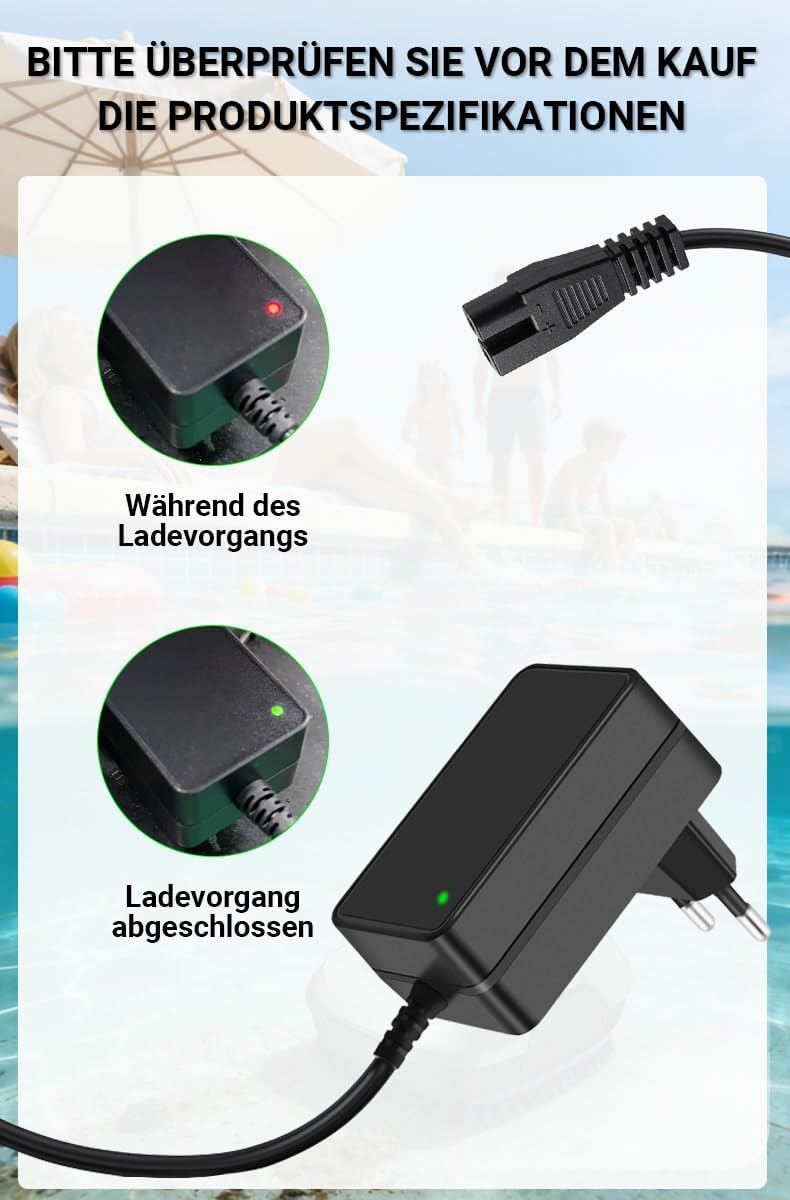 Bouge 25,2V Ladegerät für Wybot A1 OS2010 kabellosen Poolroboter - Poolsauger Ladekabel – Schnelllad