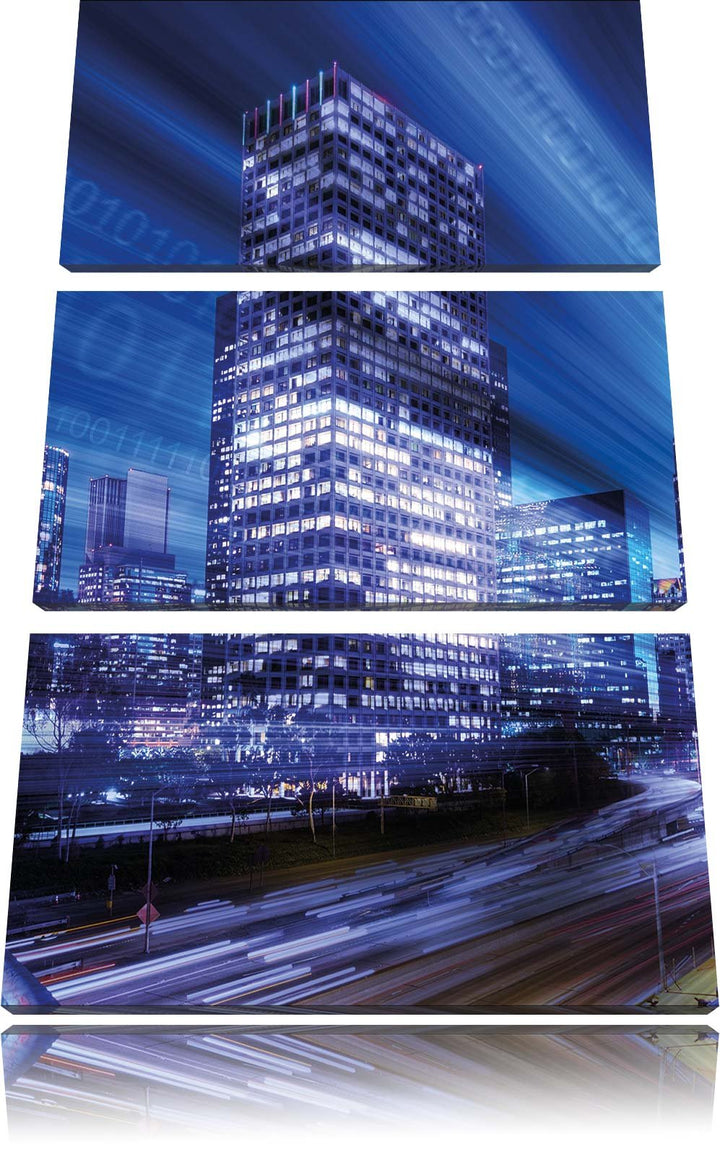 Pixxprint Los Angeles Matrix als Leinwandbild/Grösse: 3 Teilig (120x80) cm/Wandbild/Kunstdruck/ferti