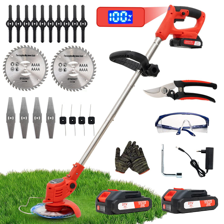 Akku-Rasentrimmer, batteriebetriebener Rasentrimmer mit 21 V, elektrischer Rasentrimmer ohne Kabel,m