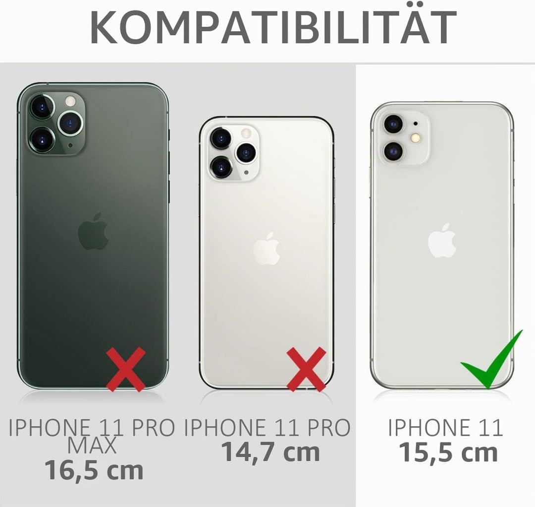 kalibri Schutzhülle kompatibel mit Apple iPhone 11 - Hülle Leder - Hardcover Handy Cover Case Rot, R