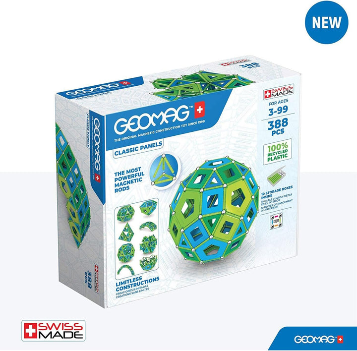 Geomag - Classic Masterbox Magnetische Bausteine für Kinder, Magnetisches Spielzeug, Grüne Kollektio