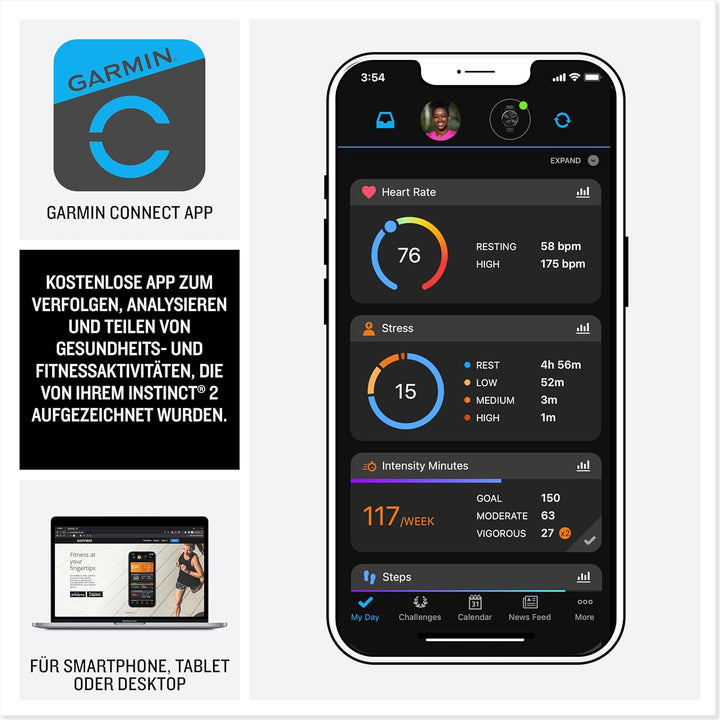 Garmin Instinct 2X Solar – GPS-Smartwatch mit unendlicher Akkulaufzeit im Smartwatch-Modus, über 40