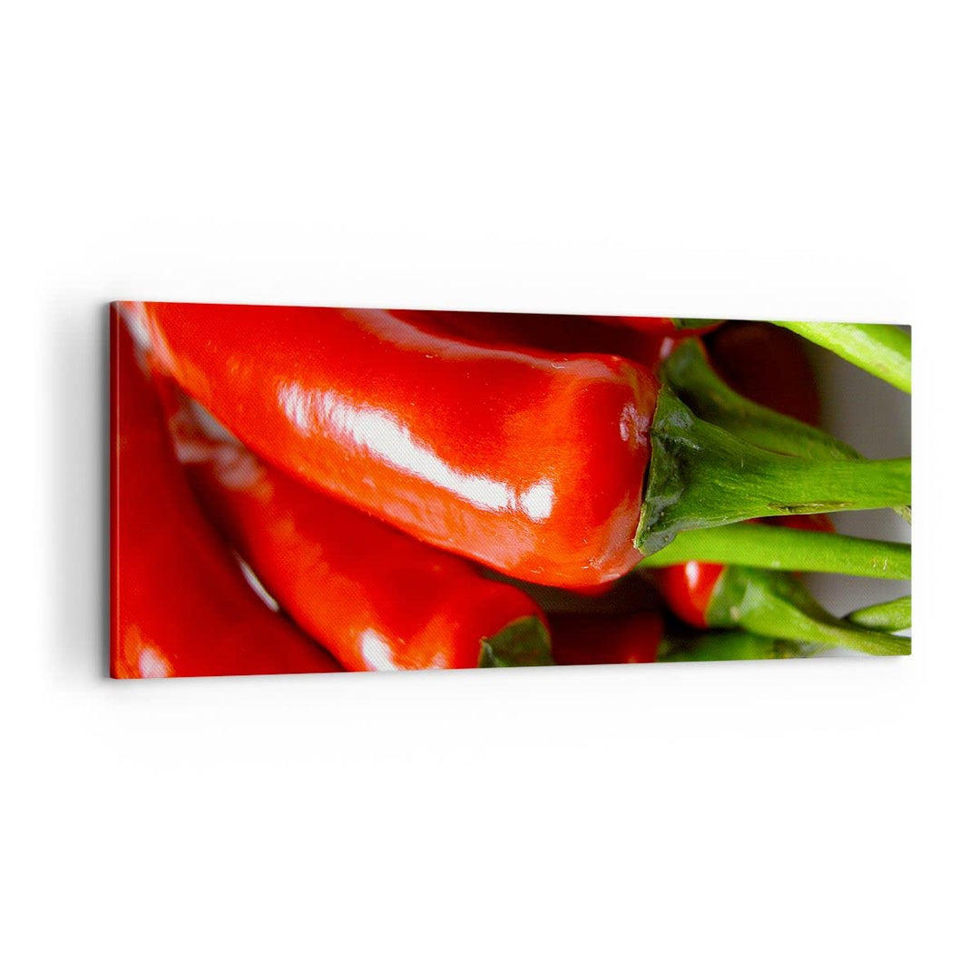 Panorama Bilder auf Leinwand 100x40cm Leinwandbild Gemüse würzig Chili Gross Wanddeko Bild Schlafzim