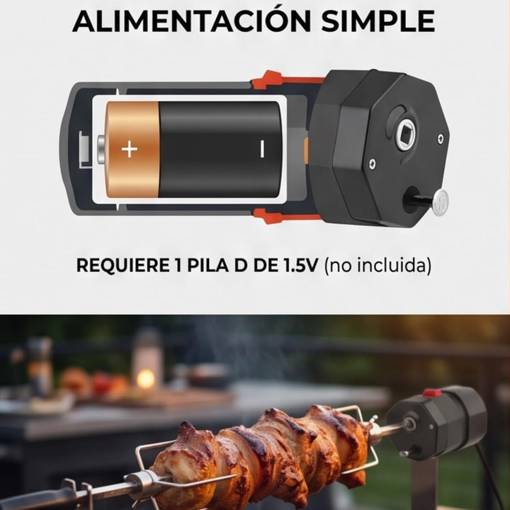 HEEPDD Elektrischer BBQ-Grillmotor, Batterie-Grillmotor mit Variablem Geschwindigkeitssystem und Ger