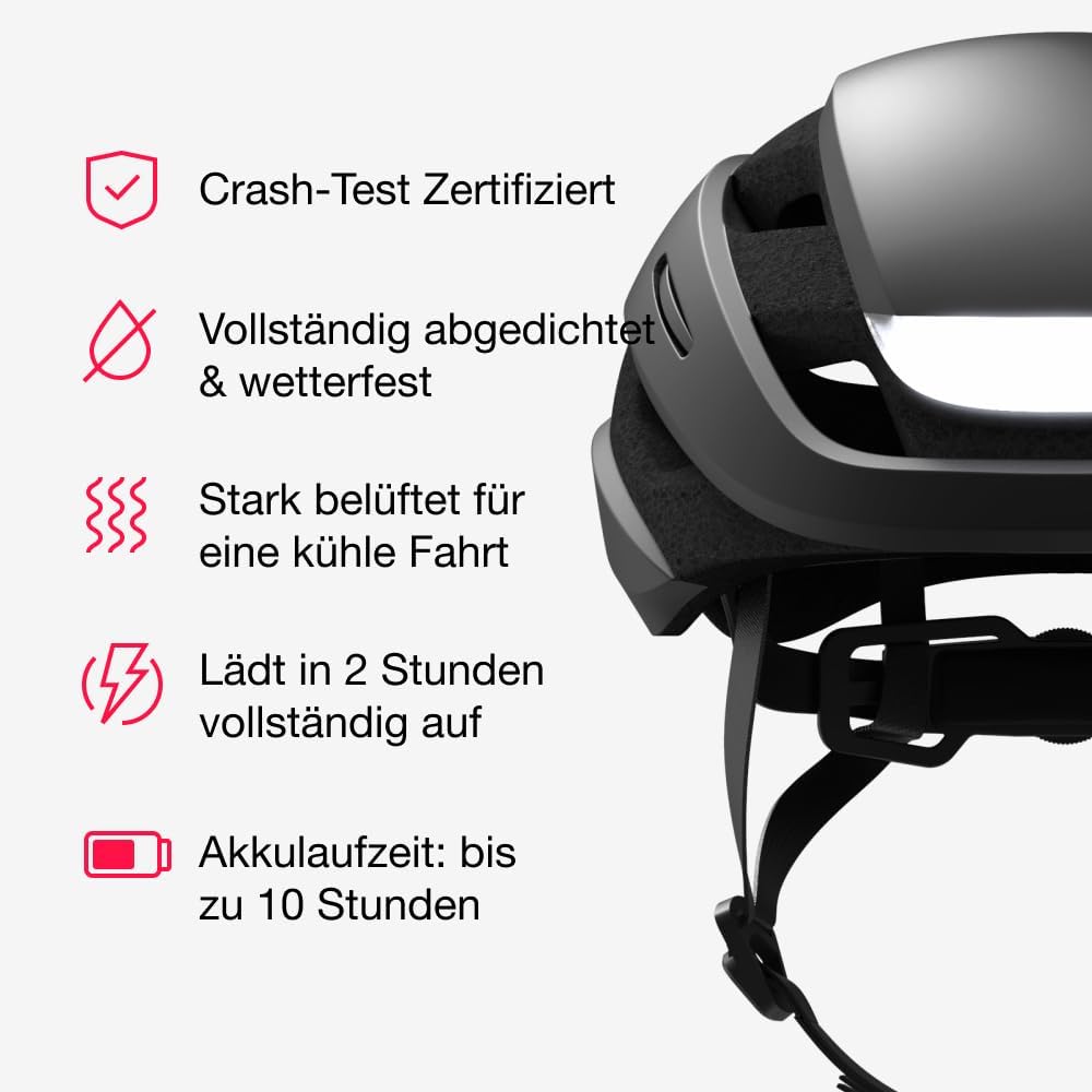 Lumos Ultra Smart-Helm | Fahrradhelm | Vorder- und Rücklicht (LED) | Blinker | Bremslichter | Blueto