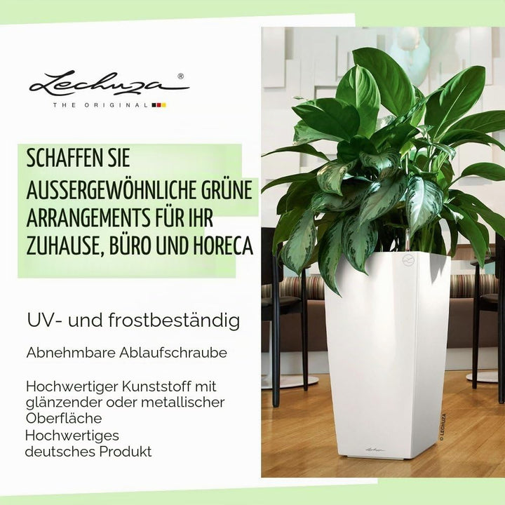 LECHUZA CUBICO Premium 40 schwarz hochglanz 18196 39.5x39.5x75.5 cm Schwarz Hochglanz, 39.5x39.5x75.